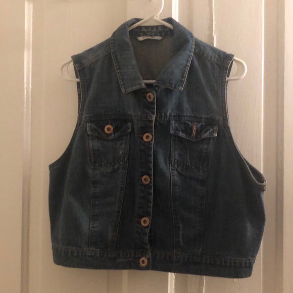 Jackets & Blazers - Cropped Denim Vest